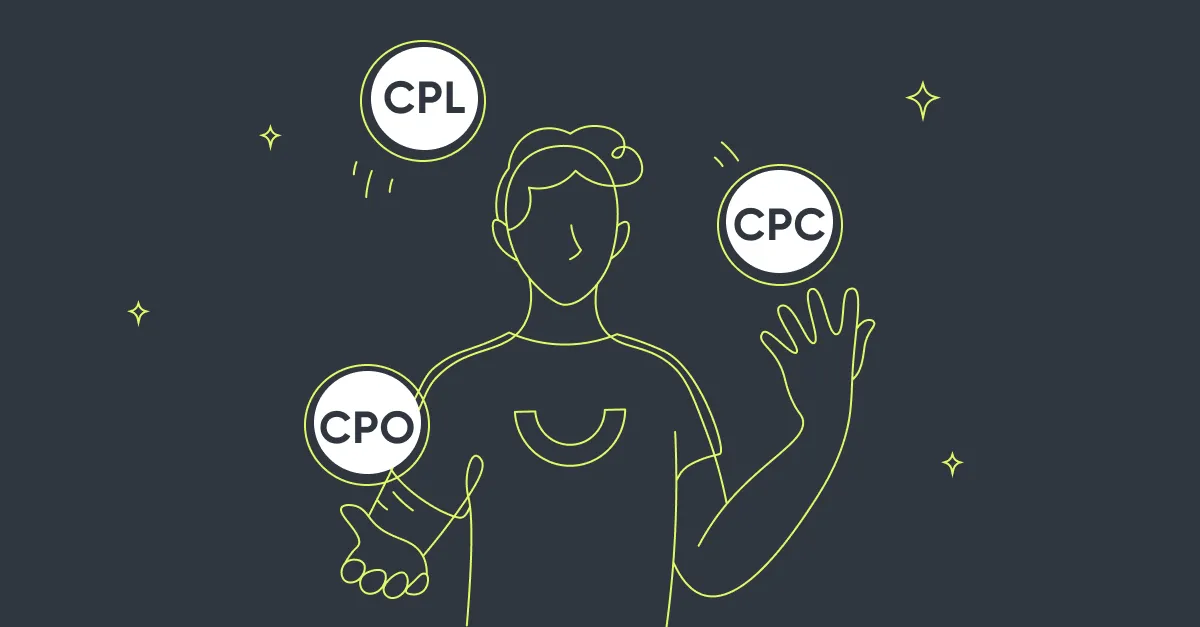 mrge illustration of a person juggling CPL, CPC and CPO commission models